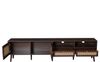TV-Schrank 200 x 37 x 49,5 cm, braun – mit 2 Rattantüren und 2 Schubladen, platzsparendes Lowboard für bis zu 80 Zoll Bild 5