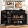 Merax Sideboard Speisewagen mit 3 Türen und einer Schublade, Buffetschrank für Esszimmer, Wohnzimmer und Diele (Schwarz) Bild 5