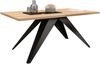 Esstisch Volnaw 140 mi 2 Einlegeplatten, Beine aus Stahl (Farbe: Schwarz / Eiche Craft Gold) Bild 2