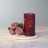 LED Echtwachskerze -Clary', Batterie und Timer, dunkelrot, 15cm Bild 2