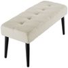 tectake Bank Sitzbank gepolstert, Belastbarkeit 220 kg, 95 x 38 x 45 cm (Polsterbank Glora, in bouclé creme), elegantes Steppmuster, bodenschonende Kunststoffkappen, pflegeleicht Bild 4