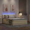 vidaXL Bett mit Stauraum und LED mit Matratze Creme 140 x 200 cm Stoff 3371278 Bild 5