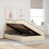 vidaXL Bett mit Stauraum und LED mit Matratze Creme 140 x 200 cm Stoff 3371278 Bild 4