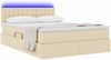 vidaXL Bett mit Stauraum und LED mit Matratze Creme 140 x 200 cm Stoff 3371278 Bild 3