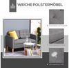 HOMCOM 2-Sitzer Sofa Stoffsofa Doppelsofa abnehmbar mit Kissen Gummiholz Baumwoll Grau 117 x 62 x 78 cm Bild 4