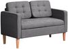 HOMCOM 2-Sitzer Sofa Stoffsofa Doppelsofa abnehmbar mit Kissen Gummiholz Baumwoll Grau 117 x 62 x 78 cm Bild 2