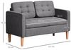 HOMCOM 2-Sitzer Sofa Stoffsofa Doppelsofa abnehmbar mit Kissen Gummiholz Baumwoll Grau 117 x 62 x 78 cm Bild 3