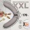 SEI Design Stillkissen Stillkissen 170×30 cm – weich, formstabil & ergonomisch geprüft Taupe, Schwangerschaftskissen mit Bezug, Seitenschläferkissen, Premium-Jersey-Bezug Bild 4