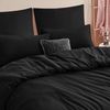 Bettwäsche Set 200x220 Schwarz Mikrofaser Reißverschluss 3tlg Bild 3