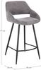 Barhocker Florence 2er-Set aus Stoff, modern gepolstert, mit Fußstütze, grau Bild 5