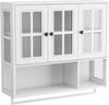 Badezimmer-Wandschrank mit Glasfront & Handtuchhalter, 88x26x82,5 cm, Weiß Bild 5