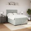 vidaXL Boxspringbett mit Matratze Hellgrau 140x190 cm Samt 3293212 Bild 4