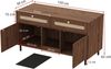 Merax Katzentoilettenschrank mit Sandfangmatte, Katzenschrank für Katzenklo, Haustierschrank mit Rattanschubladen, Haustier-Sideboard/TV-Schrank, Ohne Katzenklo, Nussbaumfarben Bild 4