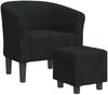 vidaXL Clubsessel mit Fußhocker Schwarz Samt 356451 Bild 2