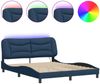 vidaXL Bettgestell mit LED ohne Matratze "Hvar" Blau 160x200 cm Stoff 3213717 Bild 2