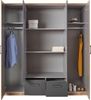 Kleiderschrank Glasgow Drehtürenschrank 180x58x198cm Plankeneiche Graphit Bild 3