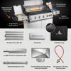 BURNHARD® Gasgrill 6-Brenner, 6x Longlife Premium-Gussbrenner, 900°C Infrarot-Keramikbrenner, Seitenkochfeld, Heckbrenner, Piezo-Zündung, Gussrost – Fat FRED Deluxe+ - Silber - #947152 Bild 4