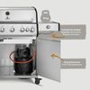 BURNHARD® Gasgrill 6-Brenner, 6x Longlife Premium-Gussbrenner, 900°C Infrarot-Keramikbrenner, Seitenkochfeld, Heckbrenner, Piezo-Zündung, Gussrost – Fat FRED Deluxe+ - Silber - #947152 Bild 5