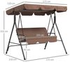 Outsunny Hollywoodschaukel Gartenschaukel mit Verstellbarem Dach, 3-Sitzer, mit verstellbarem Dach, Schwingbank, 1 tlg, Gartenschaukel, bis 200 kg belastbar, für Garten, Balkon, Mesh, Braun Bild 3