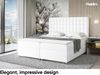 MEBLINI Boxspringbett ASTON 120x200 cm mit Bettkasten - H3/Weiß Kunstleder Polsterbett - Doppelbett mit Topper & Taschenfederkern-Matratze Bild 2