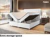 MEBLINI Boxspringbett ASTON 120x200 cm mit Bettkasten - H3/Weiß Kunstleder Polsterbett - Doppelbett mit Topper & Taschenfederkern-Matratze Bild 5