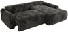 Ecksofa, L-förmiges, lose Kissen, DL-Schlaffunktion, (H 100 x T 187 x B 273 cm) - CUBO L - Plüsch Dunkelgrau - rechte Seite Bild 5