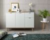 Kommode Lundby weiß und Eiche massiv 120 cm Bild 5