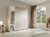 Vente-unique - RAPILI Bett Holz, Platte BeigeWeiß - B 50 cm239,2 cm x H 225,2 cm x L 229 cm Bild 2