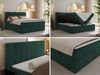 Boxspringbett mit Kopfteil und Topper T25, Cord Bett - TILIANO - 140 x 200 cm - Dunkelgrün Cord - H3 Bild 2