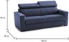 Dmora 2-Sitzer Schlafsofa Alinia, Wohnzimmersofa mit drehbarer Öffnung, verstellbare Kopfstützen und schmale Armlehnen, 100 % Made in Italy, 160 x 95 x 85 cm, Blau Bild 3