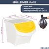 3er Set Abfallbehälter mit Deckeln - 3x26L Stapelmülleimer | Abfalleimer Küche Mülleimer 3 Fächer Müllbehälter Kücheneimer 78L, Weiß Bild 3