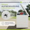 Juskys Metall Aufbewahrungsbox Limani 380 Liter - Outdoor Box - wasserdicht, abschließbar - Gartenbox, Auflagenbox, Kissenbox für Garten Weiß Bild 3
