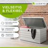 Juskys Metall Aufbewahrungsbox Limani 380 Liter - Outdoor Box - wasserdicht, abschließbar - Gartenbox, Auflagenbox, Kissenbox für Garten Weiß Bild 5