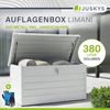 Juskys Metall Aufbewahrungsbox Limani 380 Liter - Outdoor Box - wasserdicht, abschließbar - Gartenbox, Auflagenbox, Kissenbox für Garten Weiß Bild 2