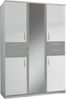 Kleiderschrank KOBLENZ 135 cm Drehtürenschrank weiß Beton lichtgrau Bild 2