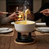 osoltus Fondue Käsefondue Fleischfondue Ersatz-Topf Emaille Weiß Bild 4