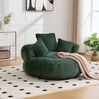 Sitzsack aus Cord mit hoher Rückenlehne & Armlehnen, 108x108x52 cm, Emerald Bild 5