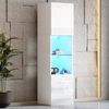 BlingBin Vitrine Hochglanzvitrine, Hochschränke, Lagerschrank mit LED-Beleuchtung (Produkttragfähigkeit: 60 kg (Tragfähigkeit der Trennwand aus gehärtetem Glas 20 kg), 1-St, 45*35*160 cm, Produktmaterial: Spanplatte) Freistehende Vitrinen mit 1 Glasböd... Bild 2