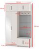 Garderoben-Set Napoli Version 1: Kleiderschrank mit Polsterpaneelen, Schuhschrank und Schrankaufsatz Flur und Eingangsbereich (Cashmere/Trinity 16), 229 x 40 x 140 cm Bild 2