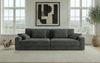 Big-Sofa 290 cm breit Federkern Lounge Couch extratief Cordbezug in Dunkelgrau Bild 3