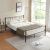 en.casa 'Laos' Metallbett, Doppelbett 140x200, Schwarz, mit Matratze und Lattenrost Bild 2