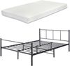 en.casa 'Laos' Metallbett, Doppelbett 140x200, Schwarz, mit Matratze und Lattenrost Bild 3