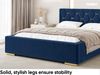 MEBLINI Polsterbett 160x200 ohne Lattenrost ohne Matratze – VERSAL – Blau Samt – Doppelbett ohne Bettkasten - Stauraumbett - Kopfteil Bett ohne Stauraum Bild 5