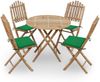 vidaXL 5-tlg. Garten-Essgruppe mit Kissen Klappbar Bambus 3063965 Bild 1