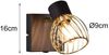 LED Wandstrahler mit Gitter Lampenschirm in Gold, Breite 9cm Bild 5