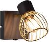 LED Wandstrahler mit Gitter Lampenschirm in Gold, Breite 9cm Bild 2