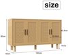 Simurq Kommode Sideboard Kommode Rattan-Optik 4 Türen 140 cm (Set, Buffetschrank Highboard mit 4 Rattan Türen), für Schlafzimmer, Wohnzimmer, Flur, 140 x 40 x 80 cm, Holzfarbe Bild 2