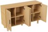 Simurq Kommode Sideboard Kommode Rattan-Optik 4 Türen 140 cm (Set, Buffetschrank Highboard mit 4 Rattan Türen), für Schlafzimmer, Wohnzimmer, Flur, 140 x 40 x 80 cm, Holzfarbe Bild 3