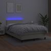 vidaXL Boxspringbett mit Matratze & LED Kunstleder Creme 120x200 cm, Härtegrad: H2 [3134095] Bild 4
