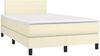 vidaXL Boxspringbett mit Matratze & LED Kunstleder Creme 120x200 cm, Härtegrad: H2 [3134095] Bild 3